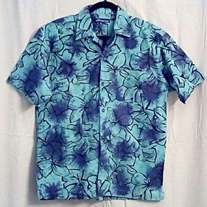 Tropical Print Casual Button Down Shirt